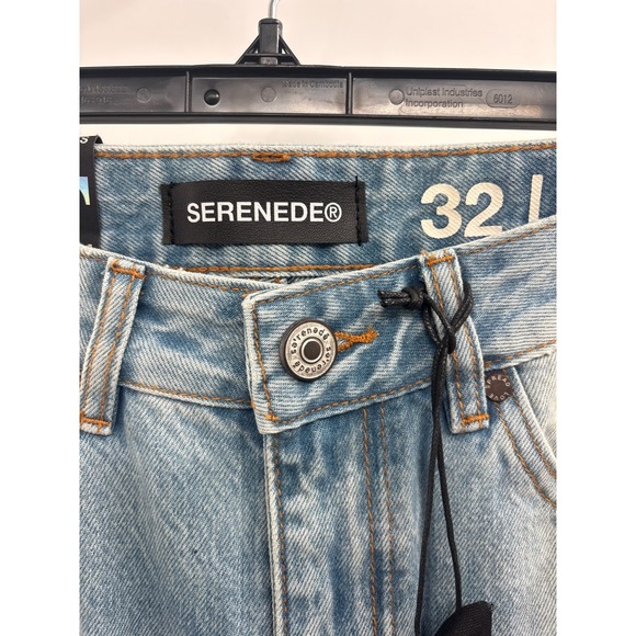 NWT Serenede Carpenter Denim Shorts Men's 32 Blue Oversized Fit 5-Pockets Casual - Picture 7 of 8